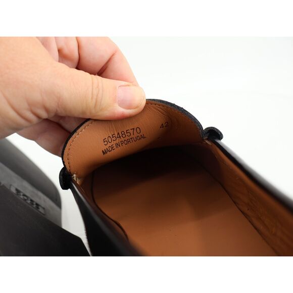 Hugo Boss Lycia Penny Loafer Size 42 EU 12 US Black Patent Leather Slip On Shoes - Picture 10 of 12